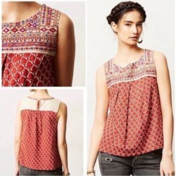 Akemi + Kin Tops - 💐  3/$60 ANTHROPOLOGIE AKEMI KIN Mirror Detail Keyhole Boho Tank
